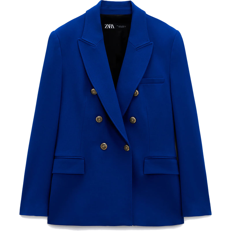Zara Cobalt Tailored Double-Breasted Blazer - Kate Middleton Jackets -  Kate's Closet
