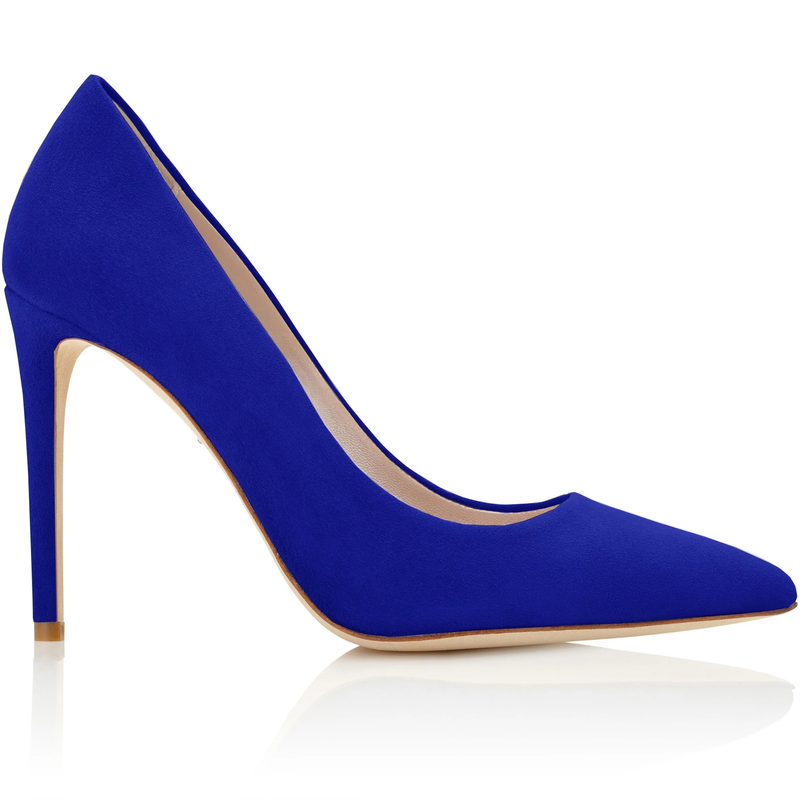 London Rebel mega platform embellished heeled shoes in blue satin -  ShopStyle