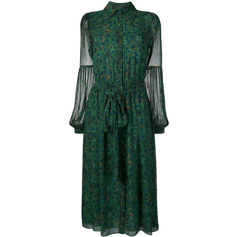 michael kors peacock print dress
