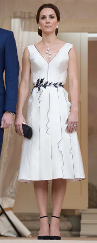 Prada Black Satin Clutch with Stone Embellishment - Kate Middleton