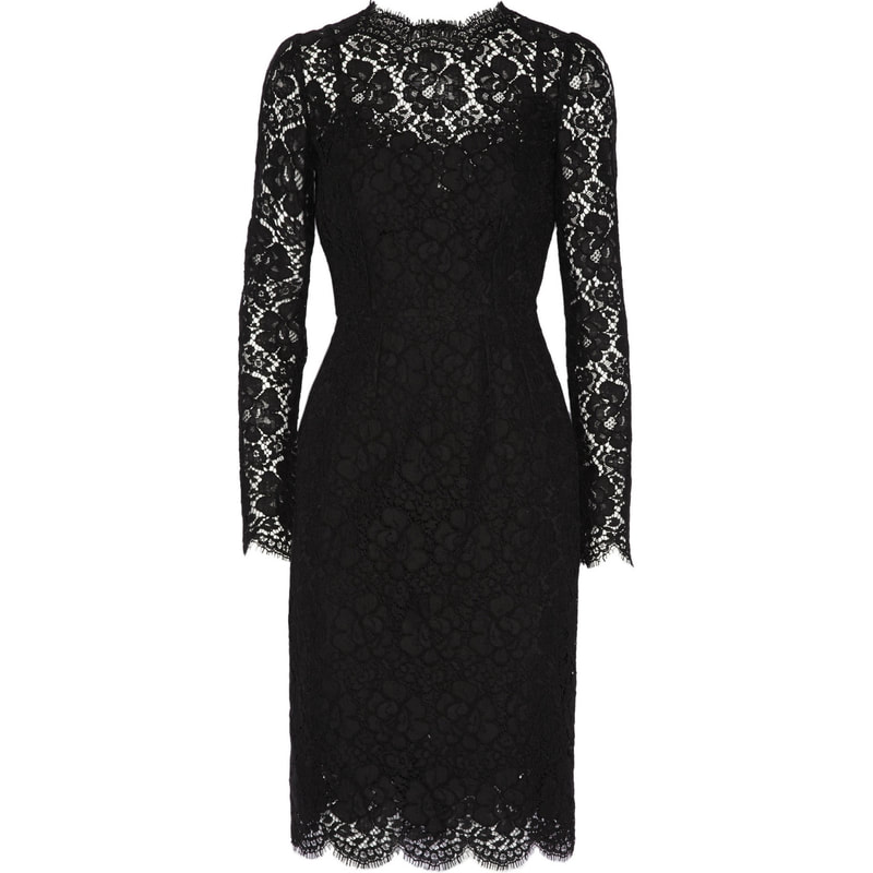 dolce gabbana black lace dress