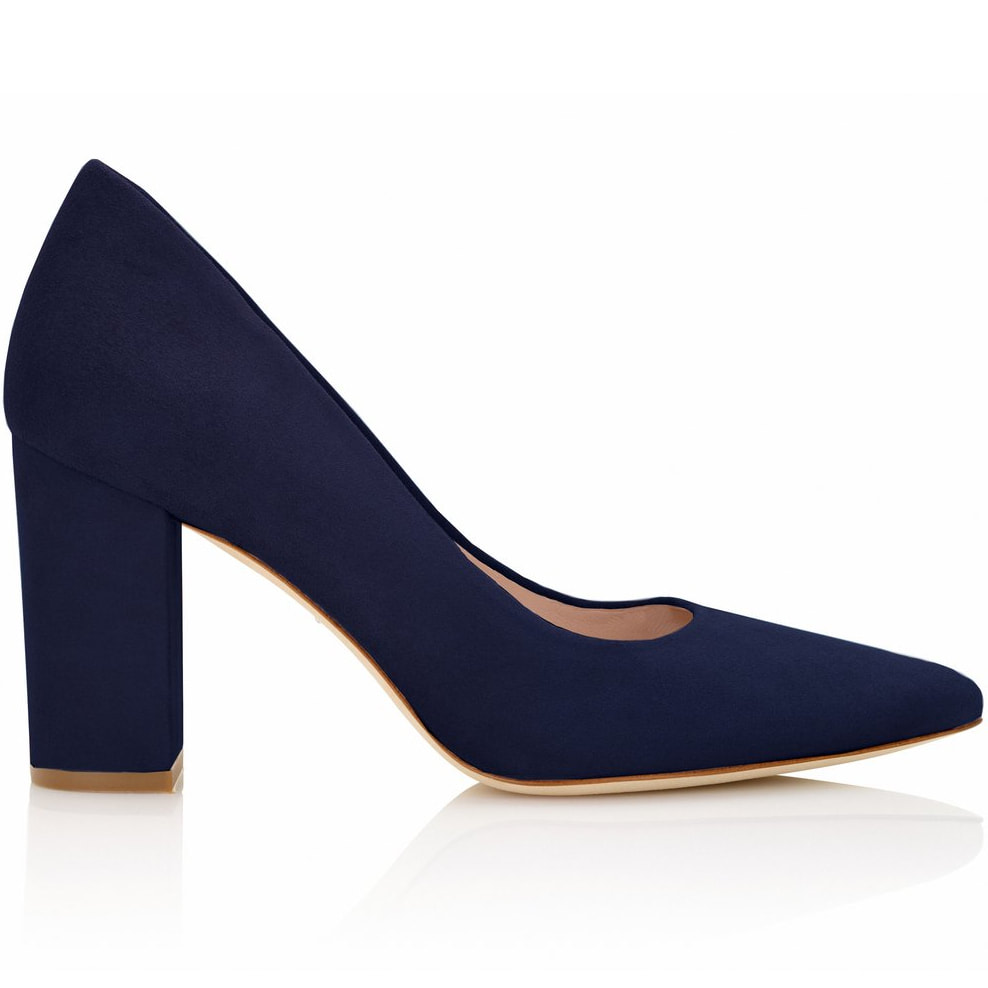 block heel pointed court shoes