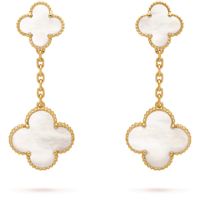 Van Cleef & Arpels Magic Alhambra Earrings with 2 Motifs - Kate Middleton  Earrings - Kate's Closet