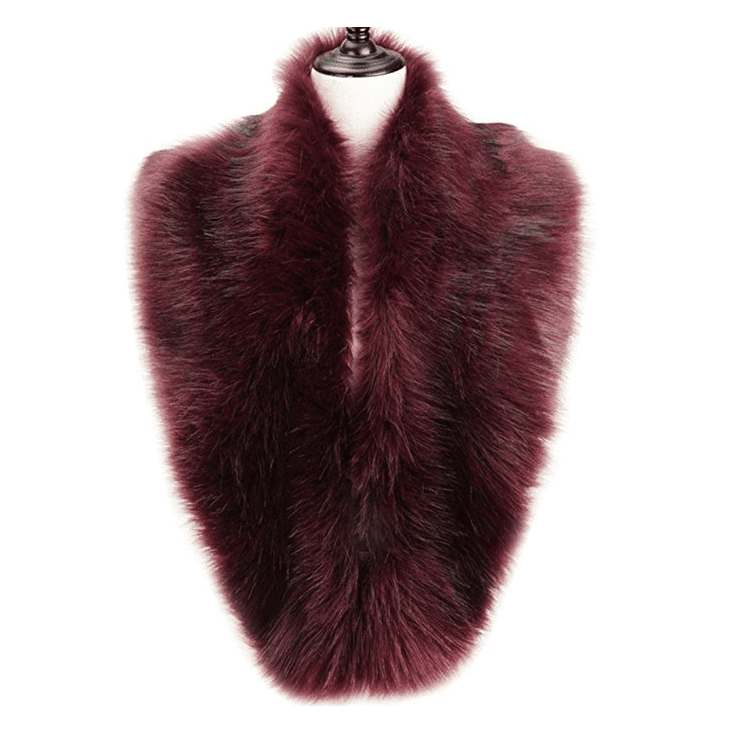 ASOS Faux Fur Collar in Burgundy - Kate Middleton Scarfs - Kate's Closet