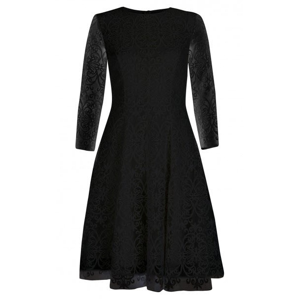 black flare lace dresses
