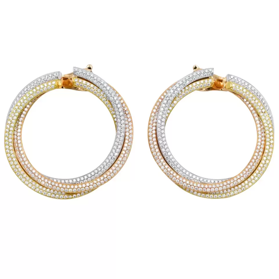 cartier style gold hoop earrings