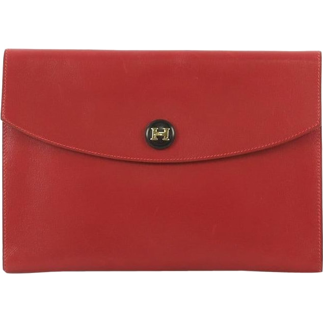 Hermès Rio Envelope Clutch in Rouge Leather - Kate Middleton Bags