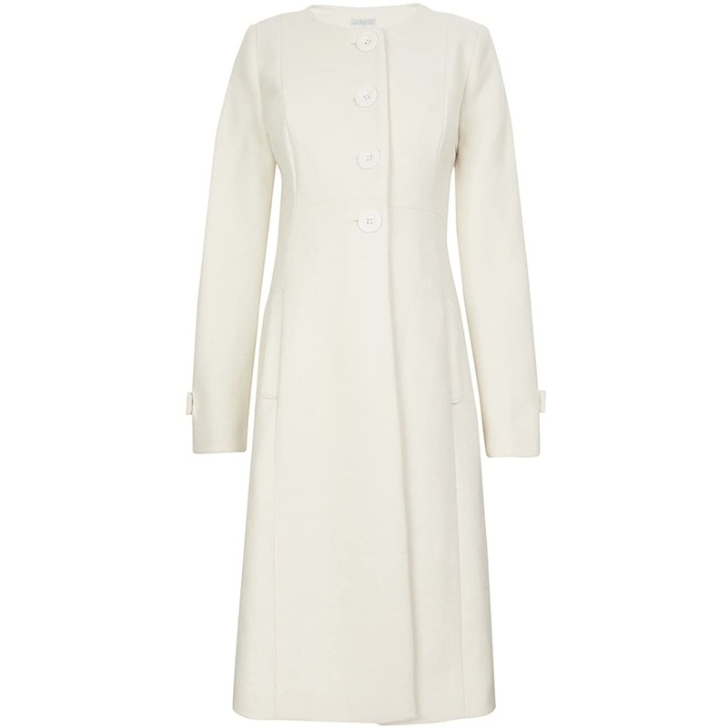 Ivory White Wool Winter Coat, Cream Coat Dress, Long Princess