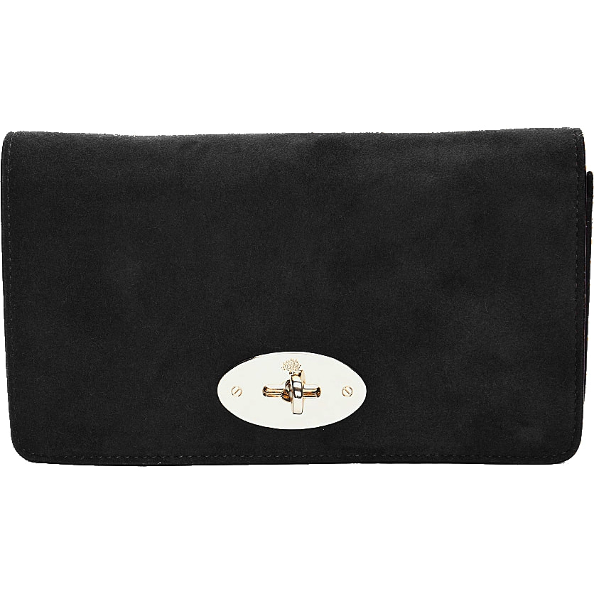 juni geloof Besparing Mulberry Bayswater Clutch in Black Suede - Kate Middleton Bags - Kate's  Closet