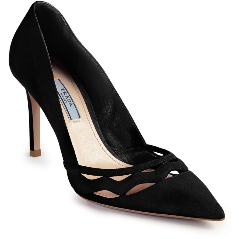 prada black heels