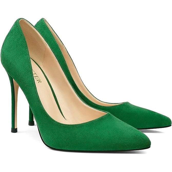 Aquazzura Purist 105 Pumps in Green Suede - Kate Middleton Shoes - Kate ...