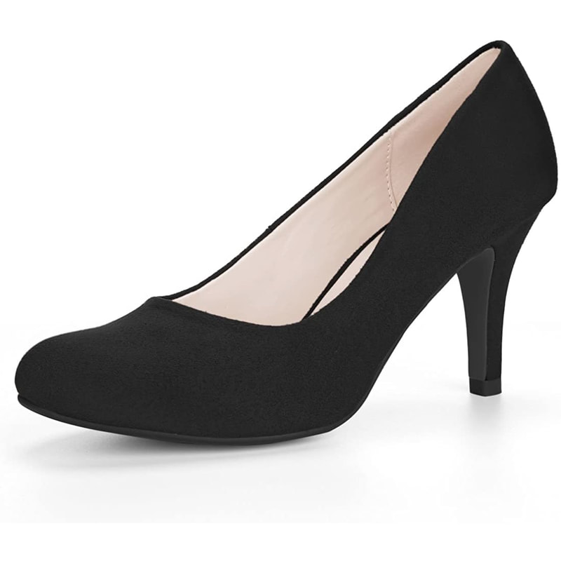 Women Buckle Strap Pumps Fashion Solid Color Suede Leather Mary Janes Shoes  Simple Round Toe Cross Strap Office High Heels (Color : Black, Size : 3.5  UK) price in UAE | Amazon UAE | kanbkam