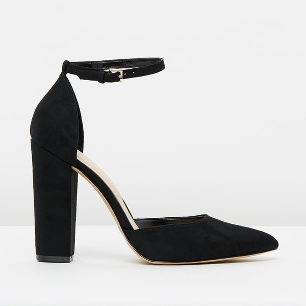 The Esatto | Italian Nappa Leather Pump Heel in Black Suede | M.Gemi